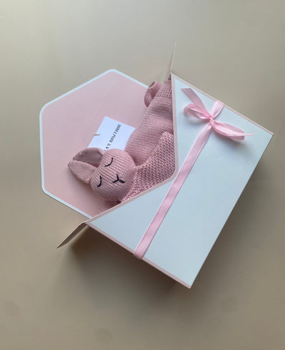 Gift box set - knit overall beanie and toy