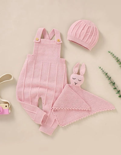 Gift box set - knit overall beanie and toy