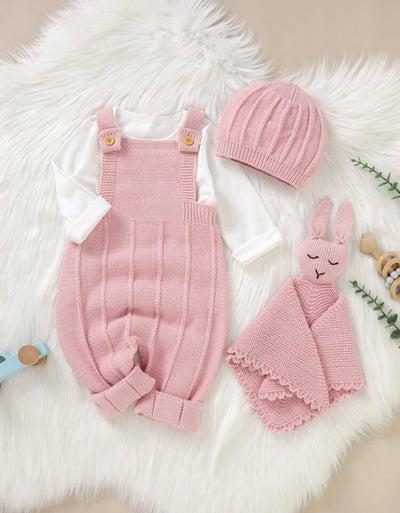 Gift box set - knit overall beanie and toy