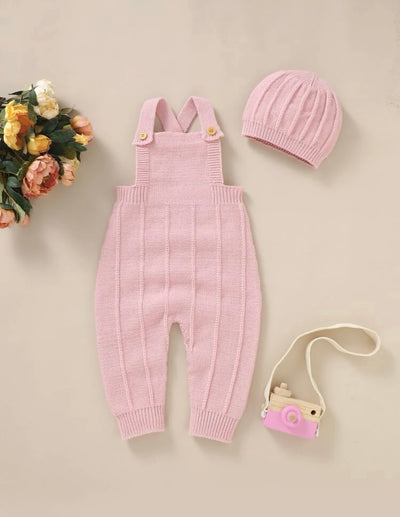 Gift box set - knit overall beanie and toy